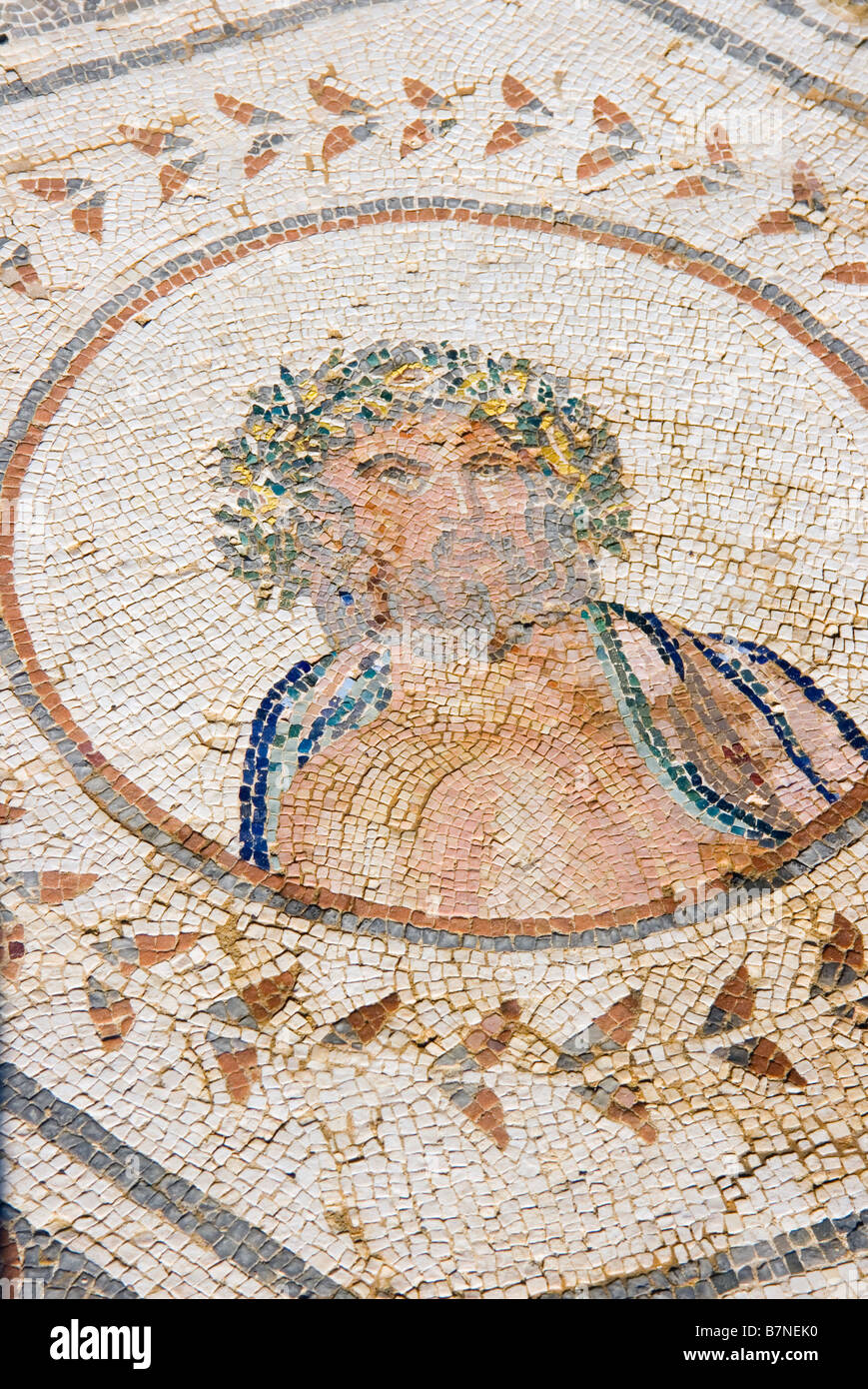 Italica Santiponce Sevilla Spanien Mosaik von Jupiter im Haus des Planetariums Stockfoto