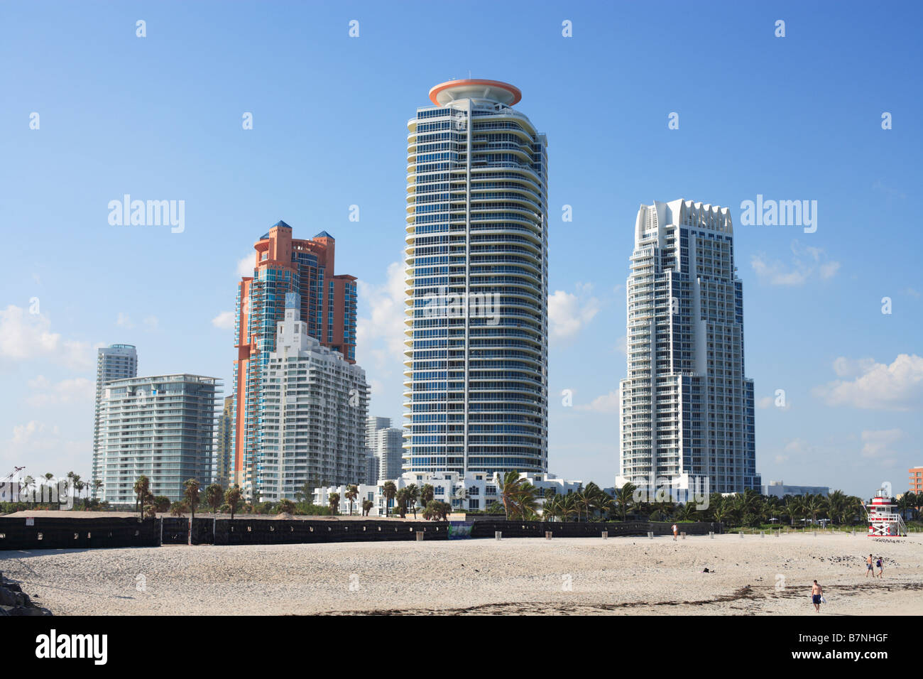 Hochhaus-Architektur auf Miami Beach Florida. Stockfoto