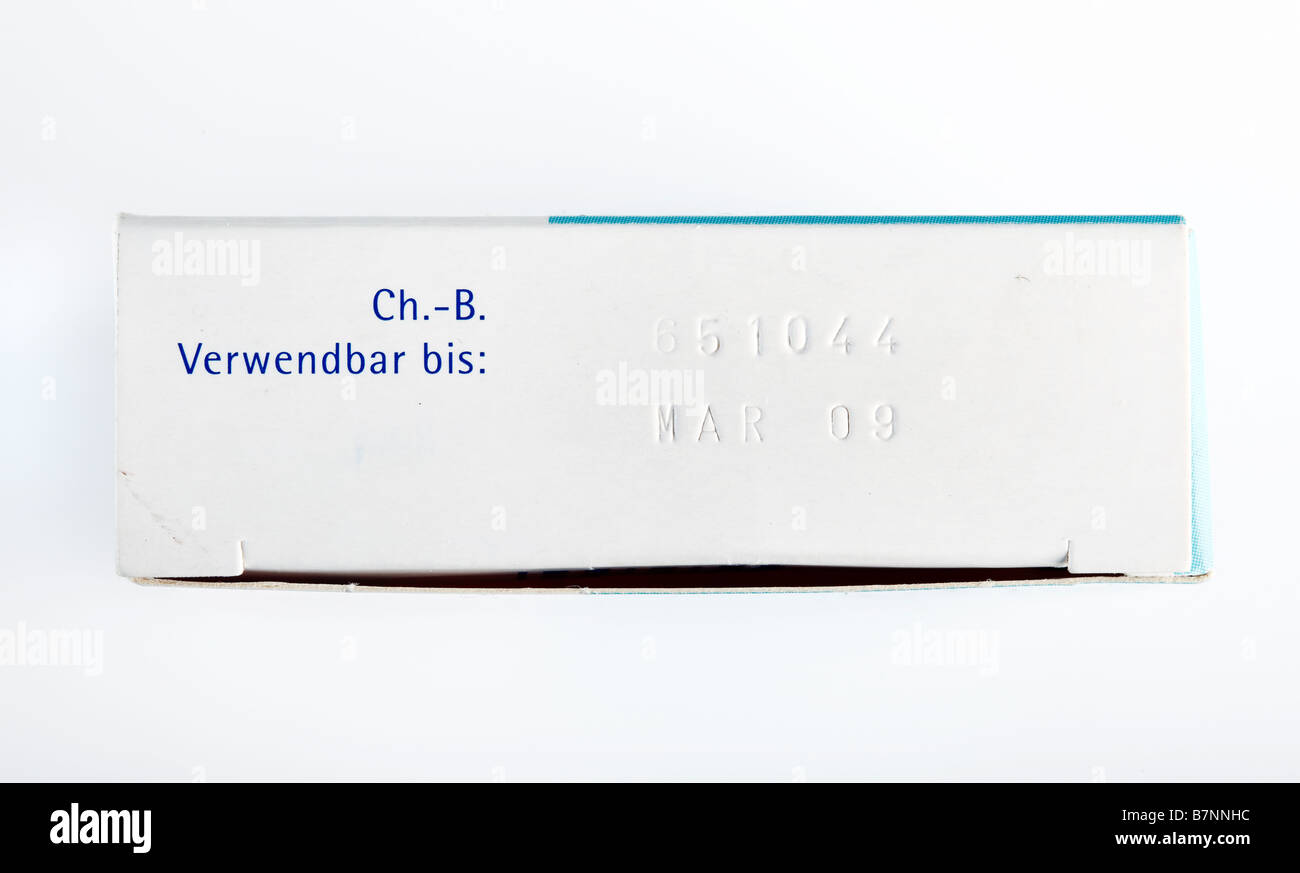Ablaufdatum für Arzneimittel Stockfoto