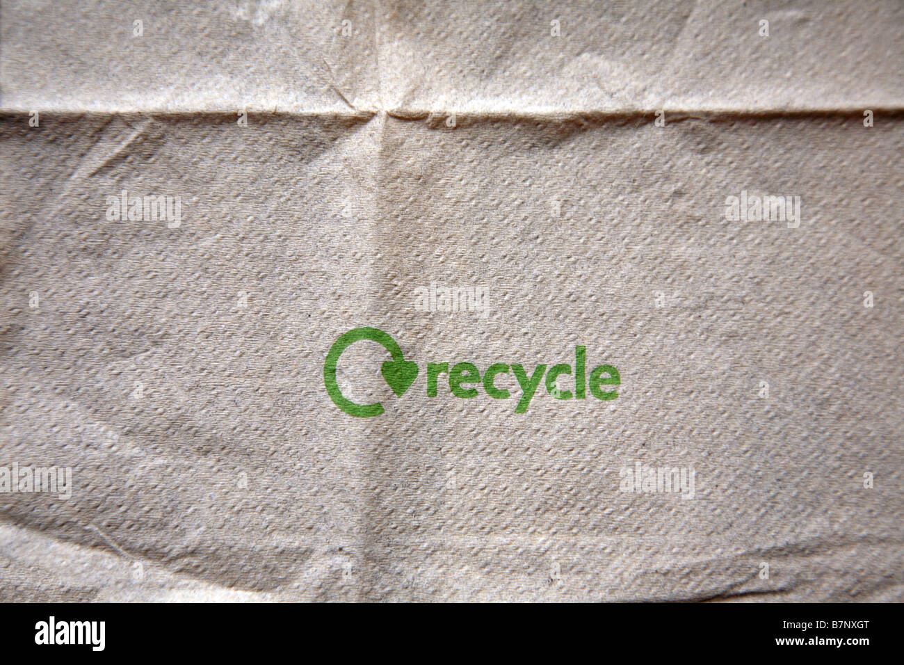Recyclingpapier Serviette. Stockfoto