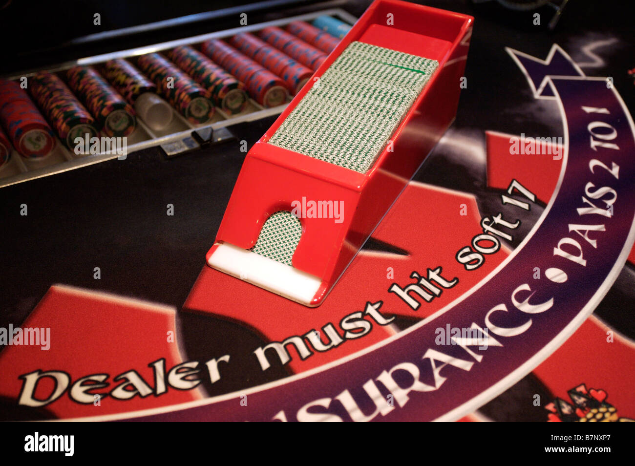 Las Vegas Karte Dispenser Spielendes Kasino Stockfoto