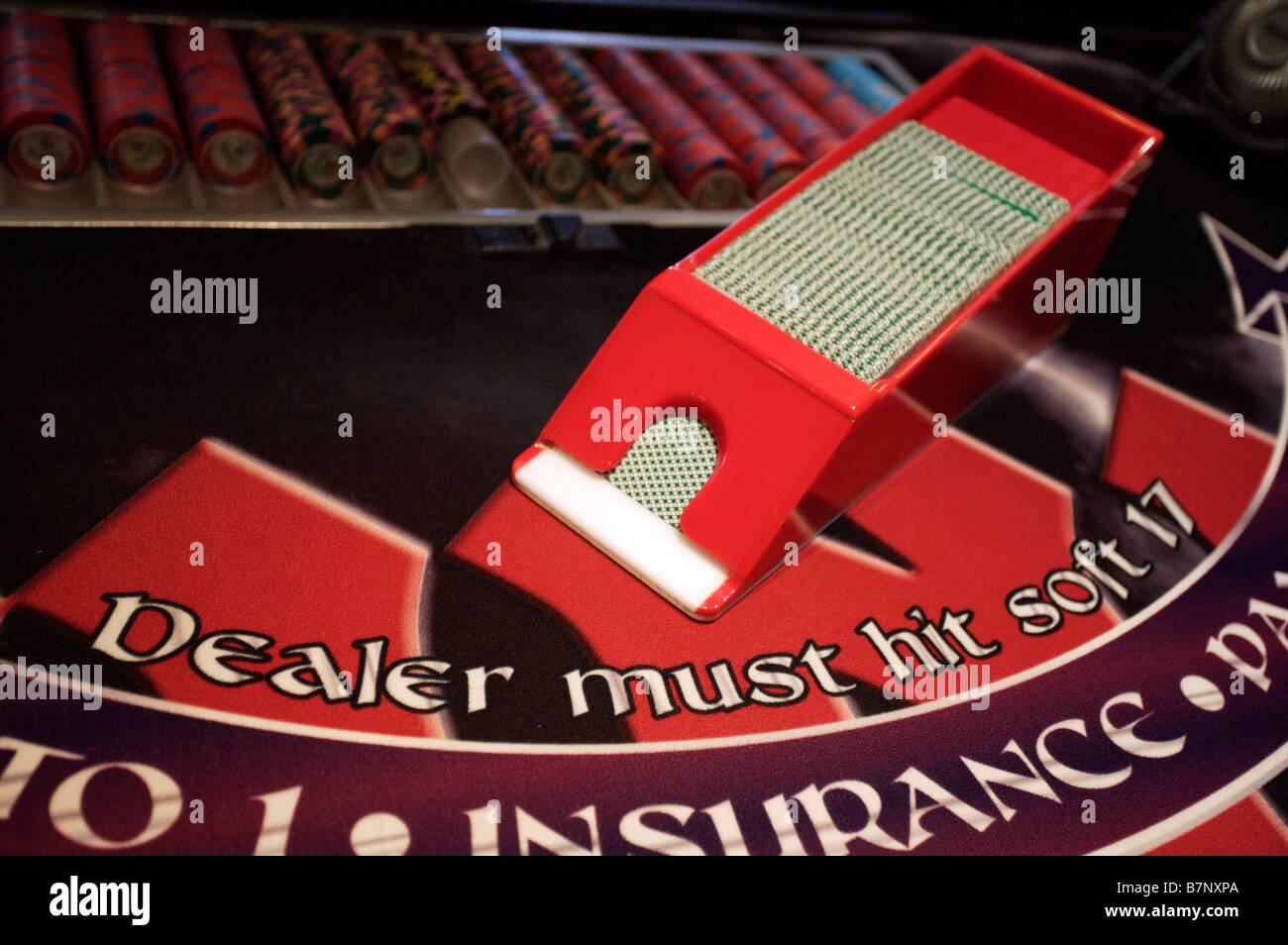 Las Vegas Karte Dispenser Spielendes Kasino Stockfoto