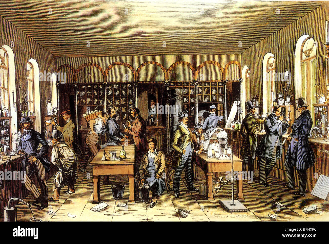 JUSTUS von LIEBIG deutscher Chemiker 1803-1873 in seinem Labor in Gießen Stockfoto