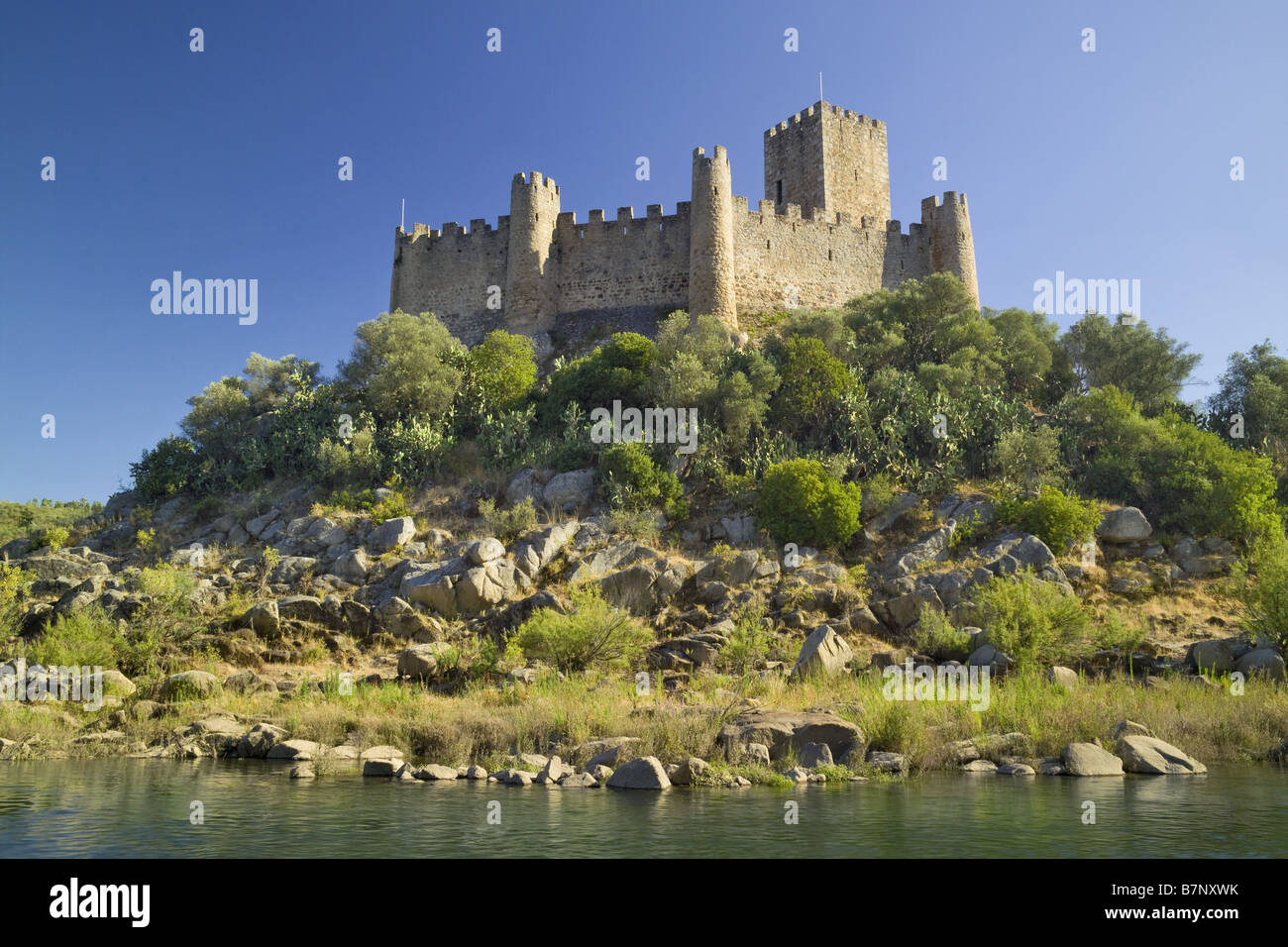 Estremadura, Almourol, ein Ritter Templar Fort auf dem Tejo-Fluss in der Nähe von Tomar Stockfoto