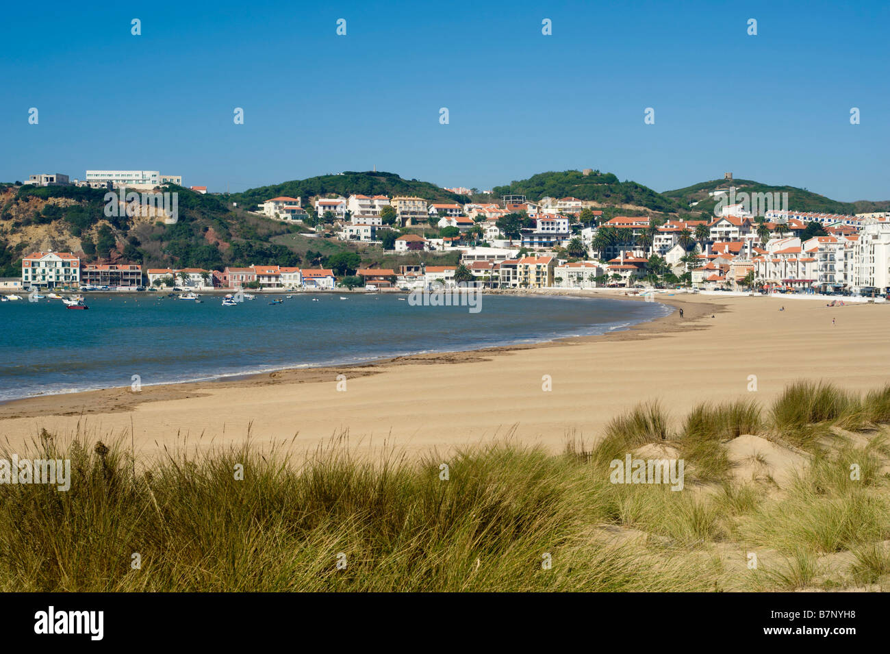 Sao Martinho Do Porto Stadt, Strand und Lagune, die Costa da Prata (Silber Küste) Stockfoto