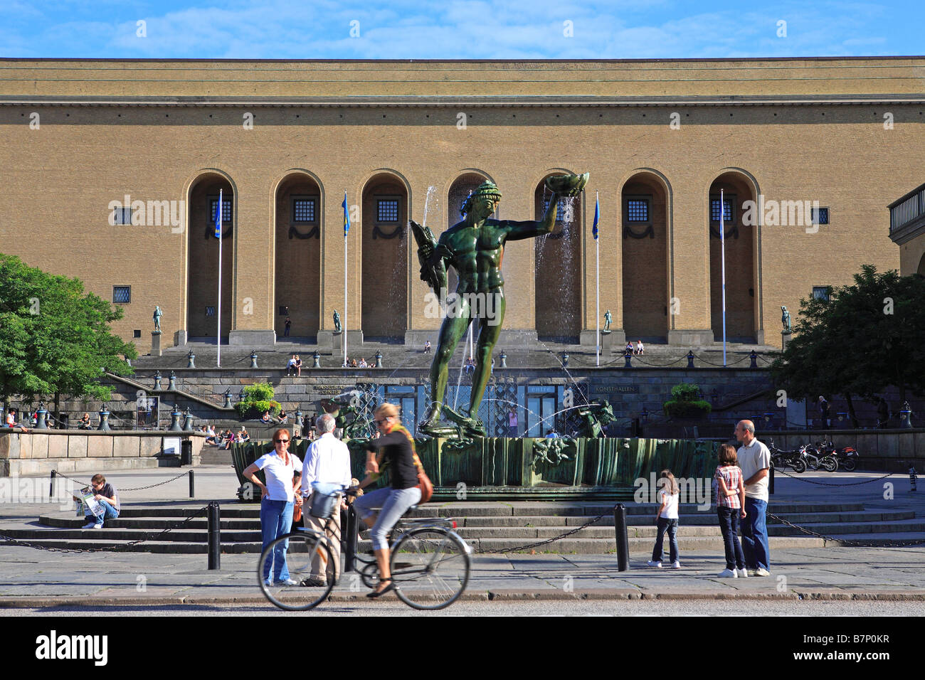Schweden, Göteborg, Gotaplatsen Square, Statue von Poseidon, von Carl ...