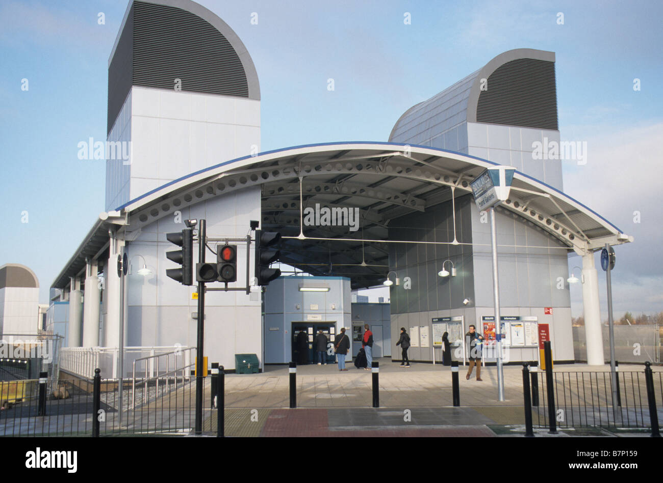 Island Gardens-Station, auf der Docklands Light Railway. Stockfoto