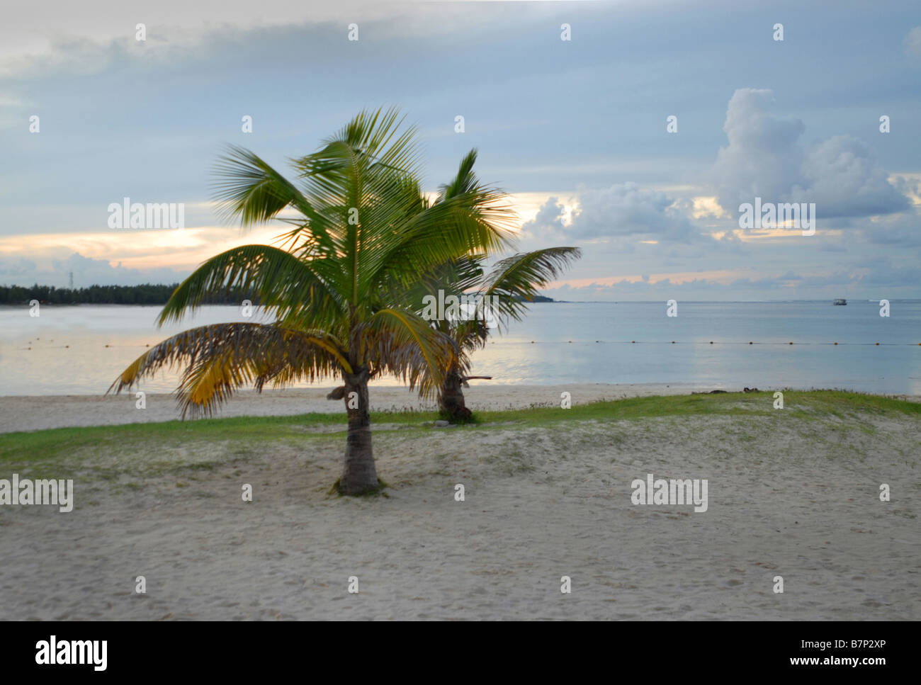 Sonnenuntergang am Bel Mare Mauritius Stockfoto