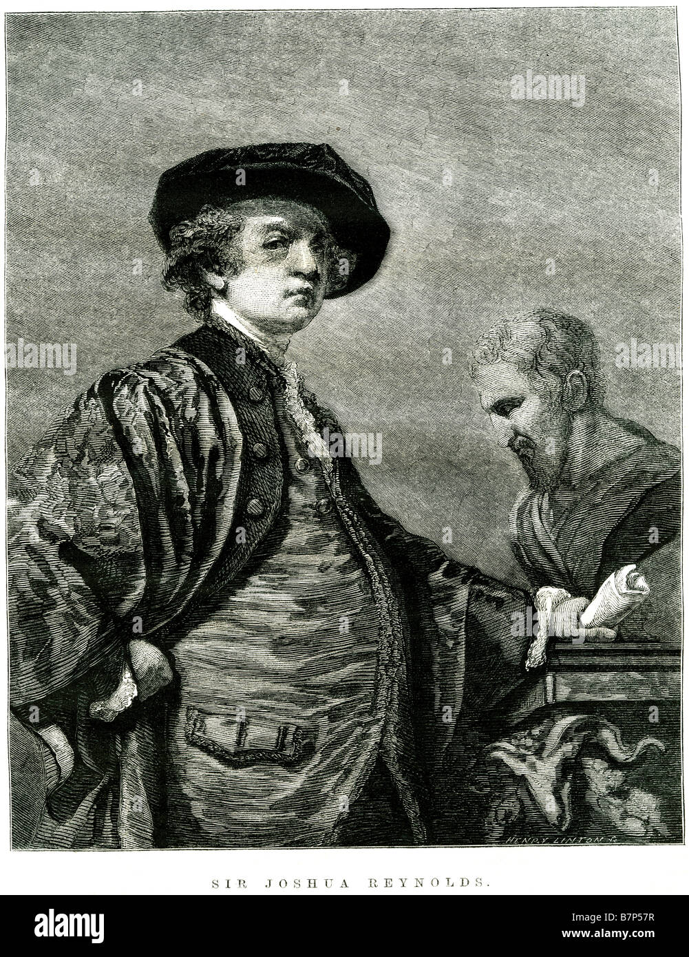 Sir Joshua Reynolds Scroll Polotics Büste Stockfoto