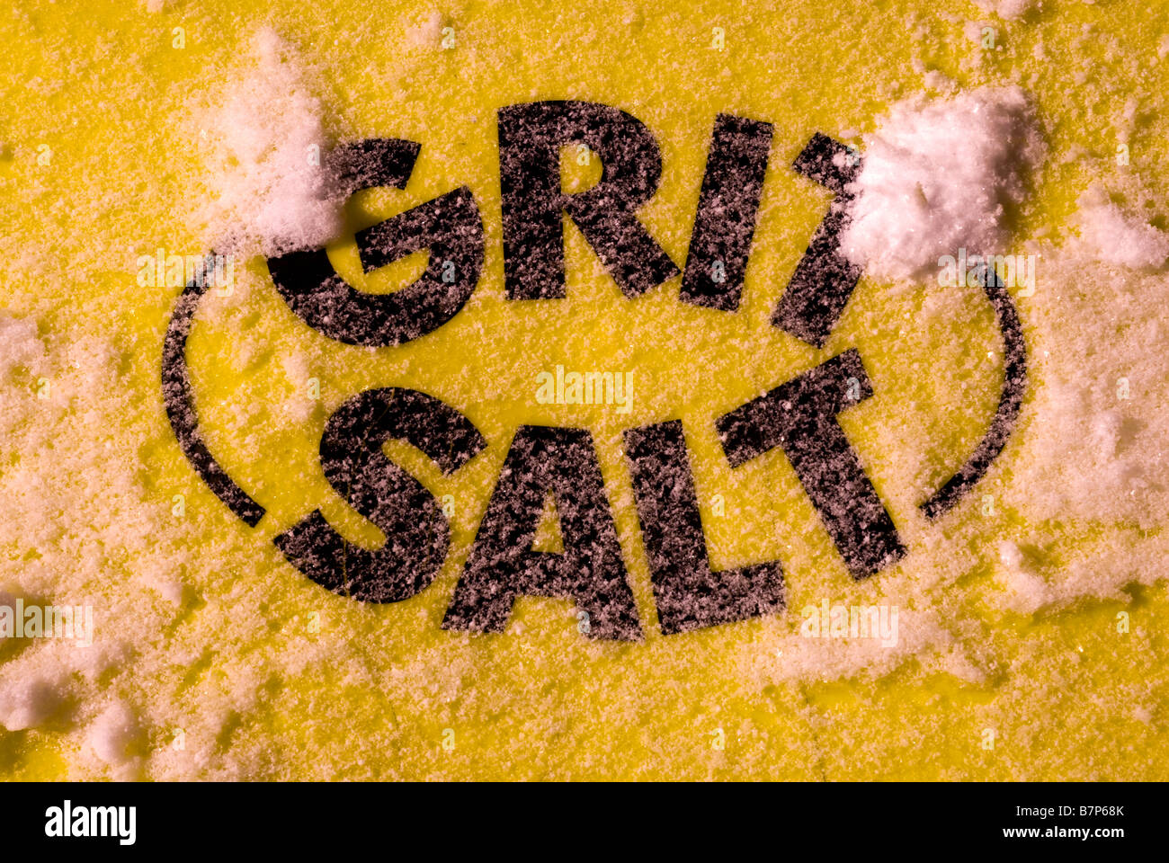 Grit Saunière eingesperrt mit Schnee an der Spitze. Stockfoto