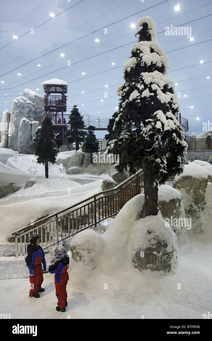 Indoor-Skihalle in der Mall of the Emirates Dubai Stockfoto