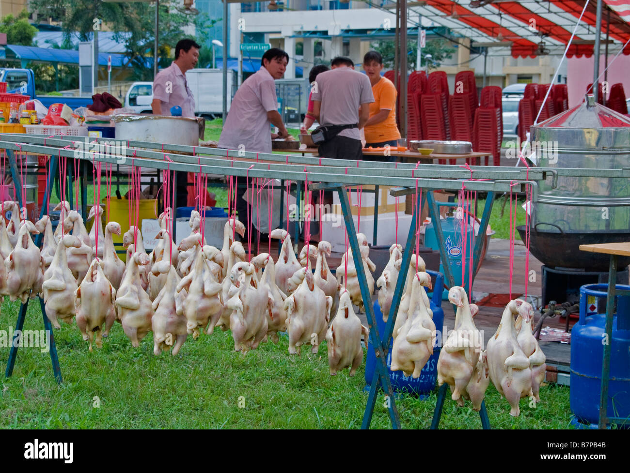Ente Enten Huhn Hühner China chinesischen Straßen in little India Singapur Stockfoto