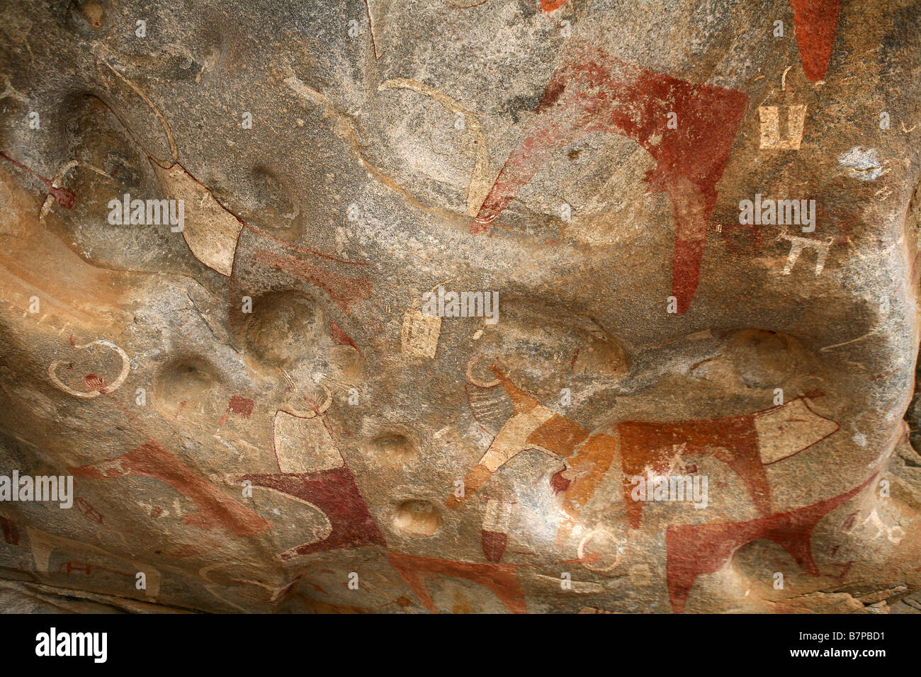 Jungsteinzeitliche Höhlenmalereien in Laas Geel Naasa Hablood Hills Somaliland Somalia Stockfoto