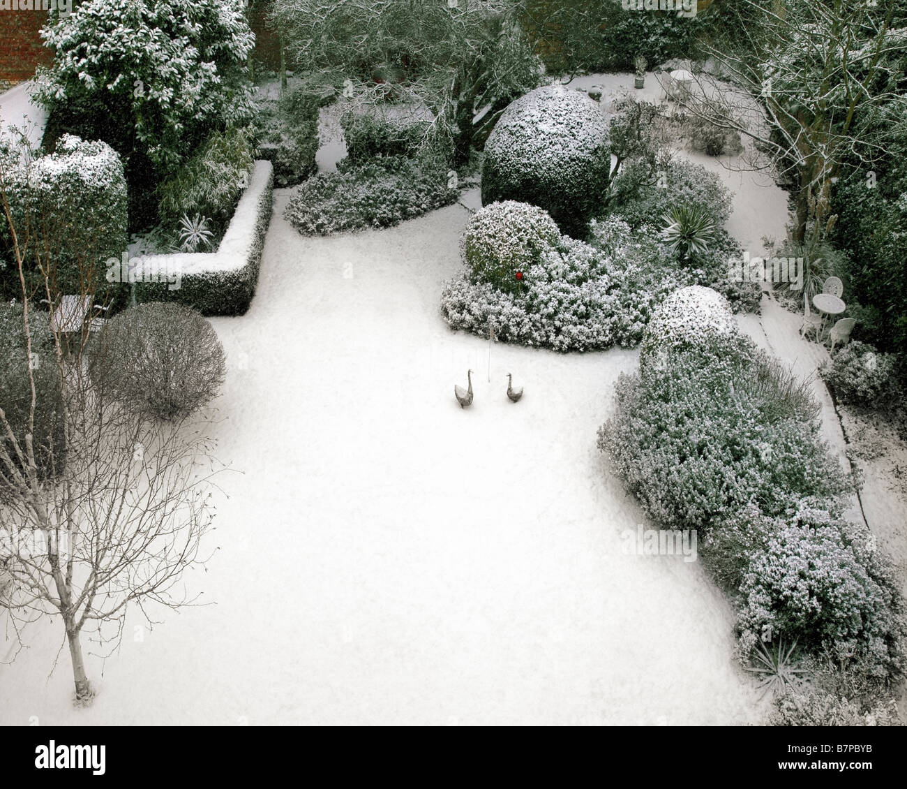 GB - GLOUCESTERSHIRE: Winterliche Garten Szene am Parkgate, Cheltenham Stockfoto