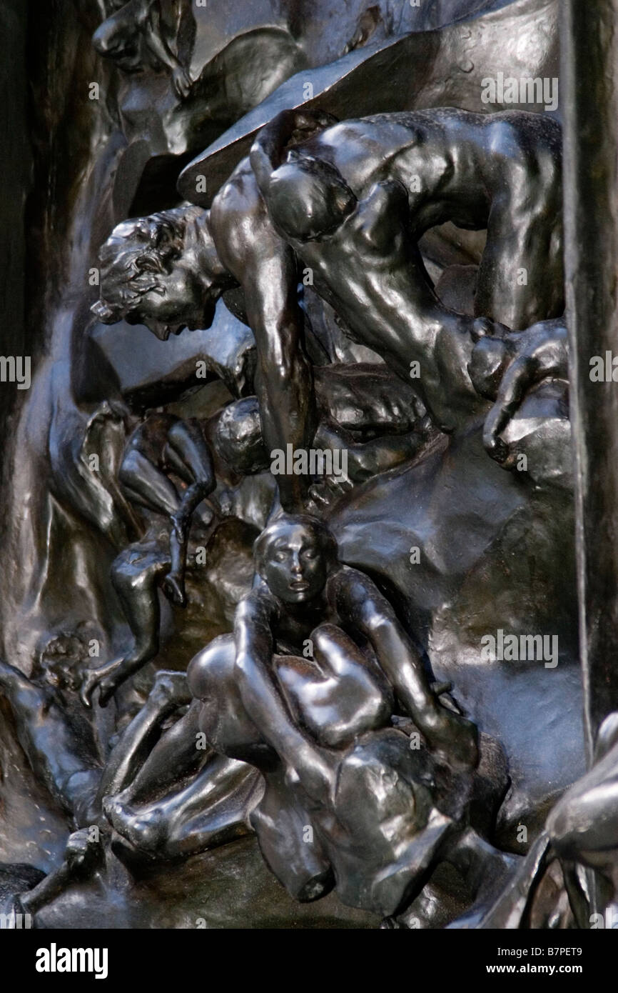 Detail vom Höllentor von Auguste Rodin Stockfoto