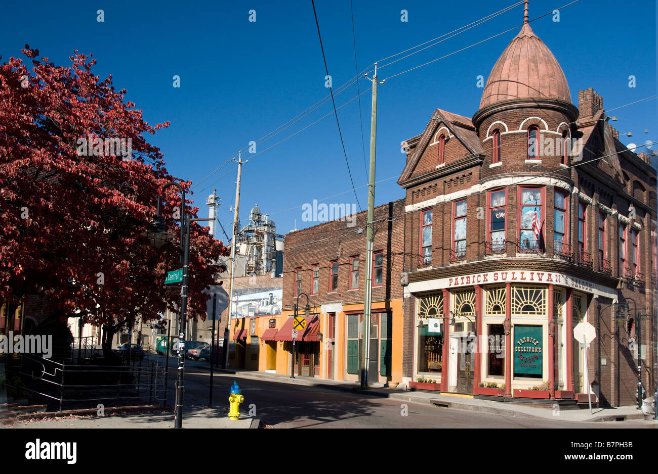 Restaurierte Lagerhallen in der alten Stadt Historic District, Knoxville, Tennessee Stockfoto