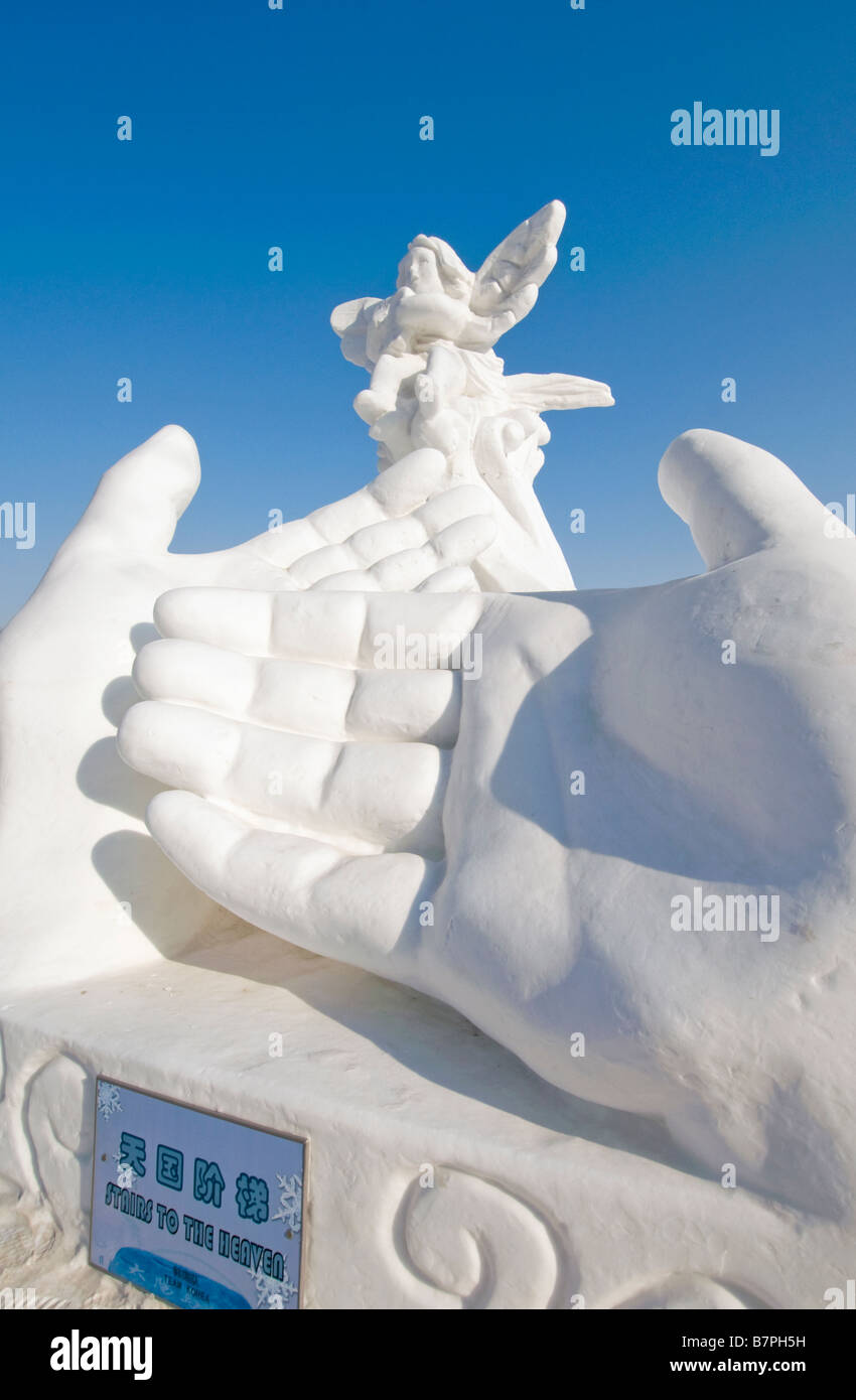 Schnee und Eis Schneeskulpturen-Festival im Sun Island Park, Harbin, Heilongjiang China 2009 Stockfoto