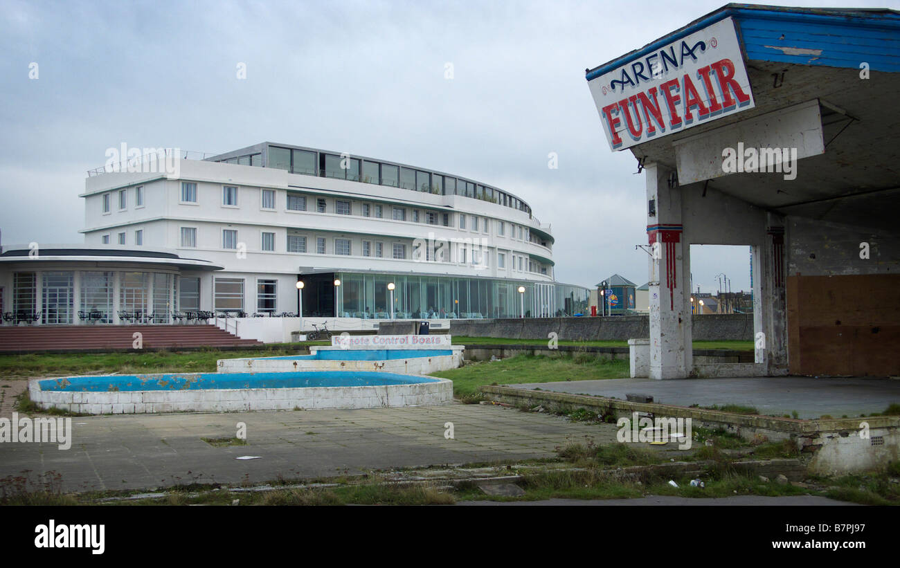 Das Midland Hotel Morecambe, einem restaurierten 30er Jahre Art Deco Gebäude. Stockfoto