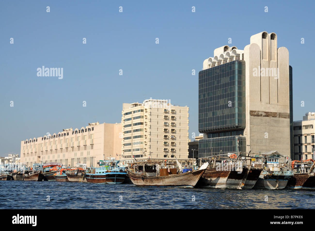 Dhaus am Dubai Creek, Vereinigte Arabische Emirate Stockfoto