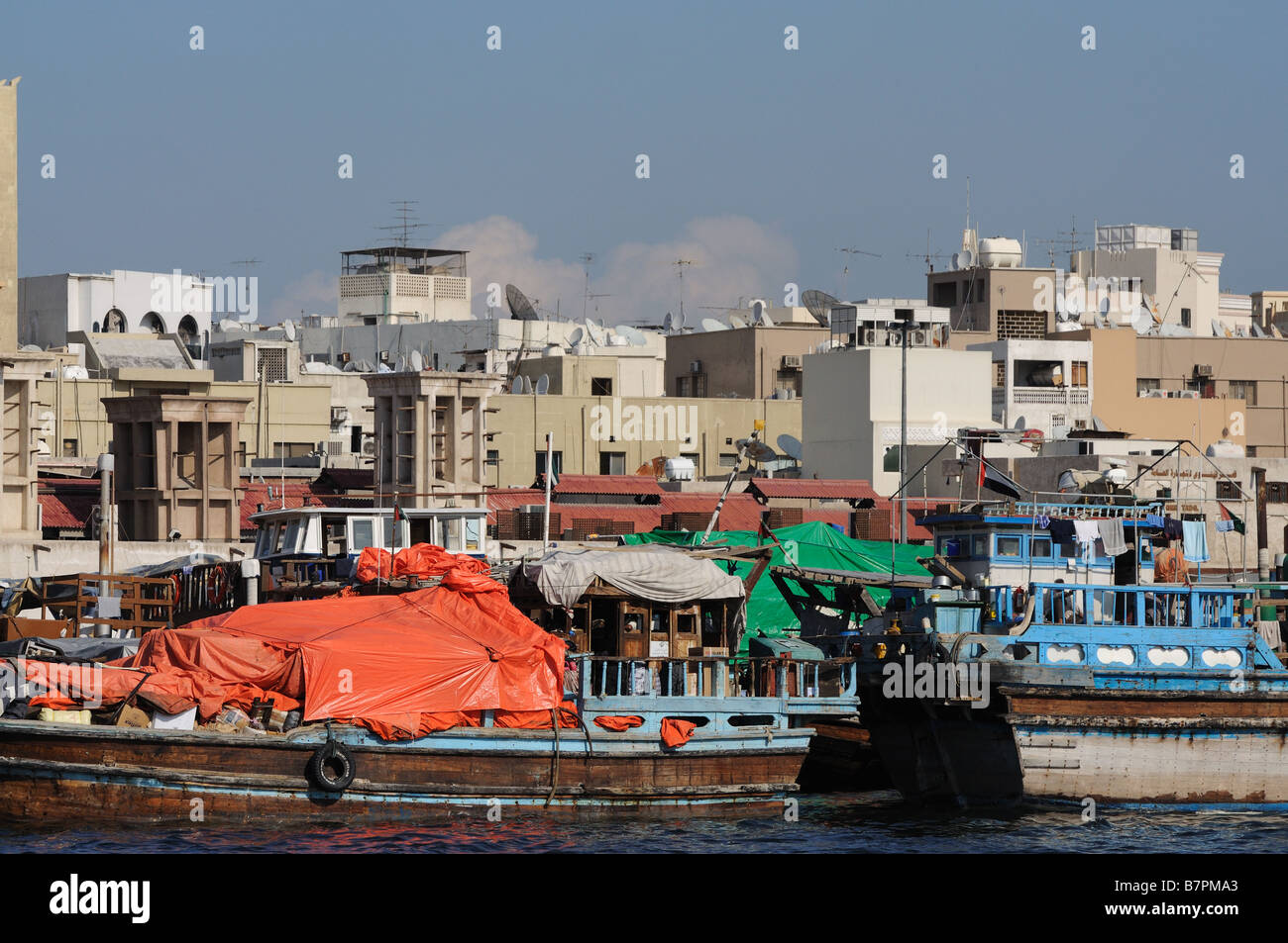 Dhaus am Dubai Creek, Vereinigte Arabische Emirate Stockfoto