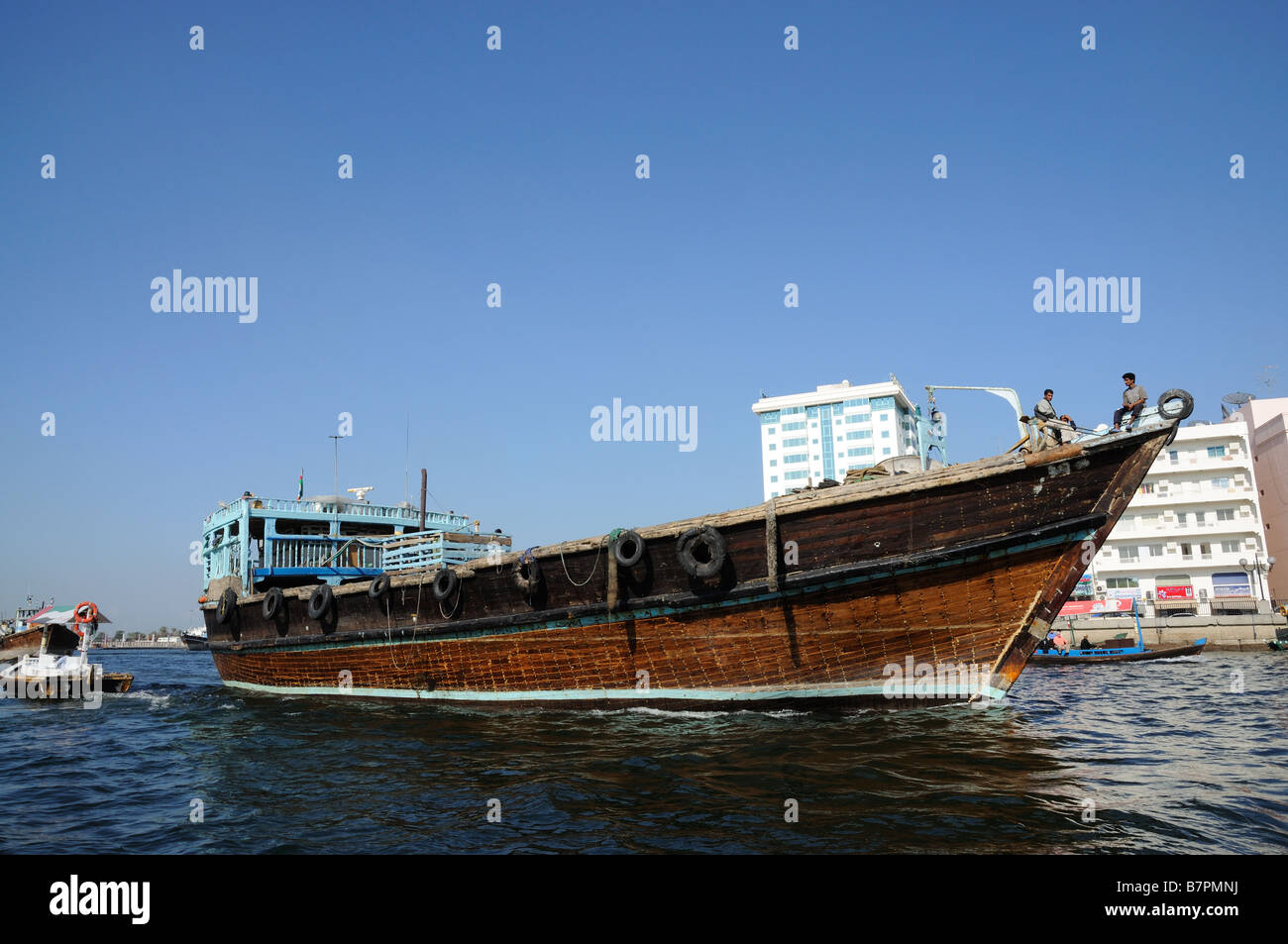 Dhau am Dubai Creek, Vereinigte Arabische Emirate Stockfoto