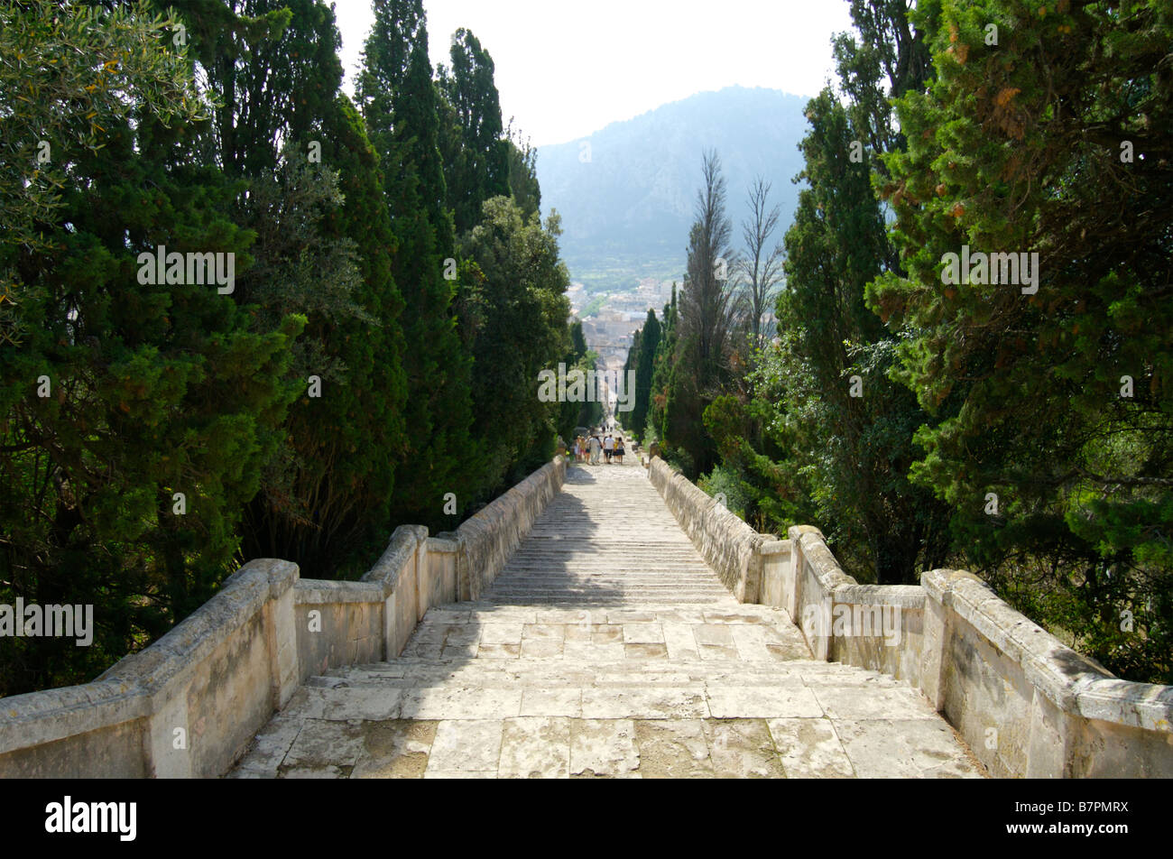 Calvari Stufen, Pollenca, Mallorca Stockfoto