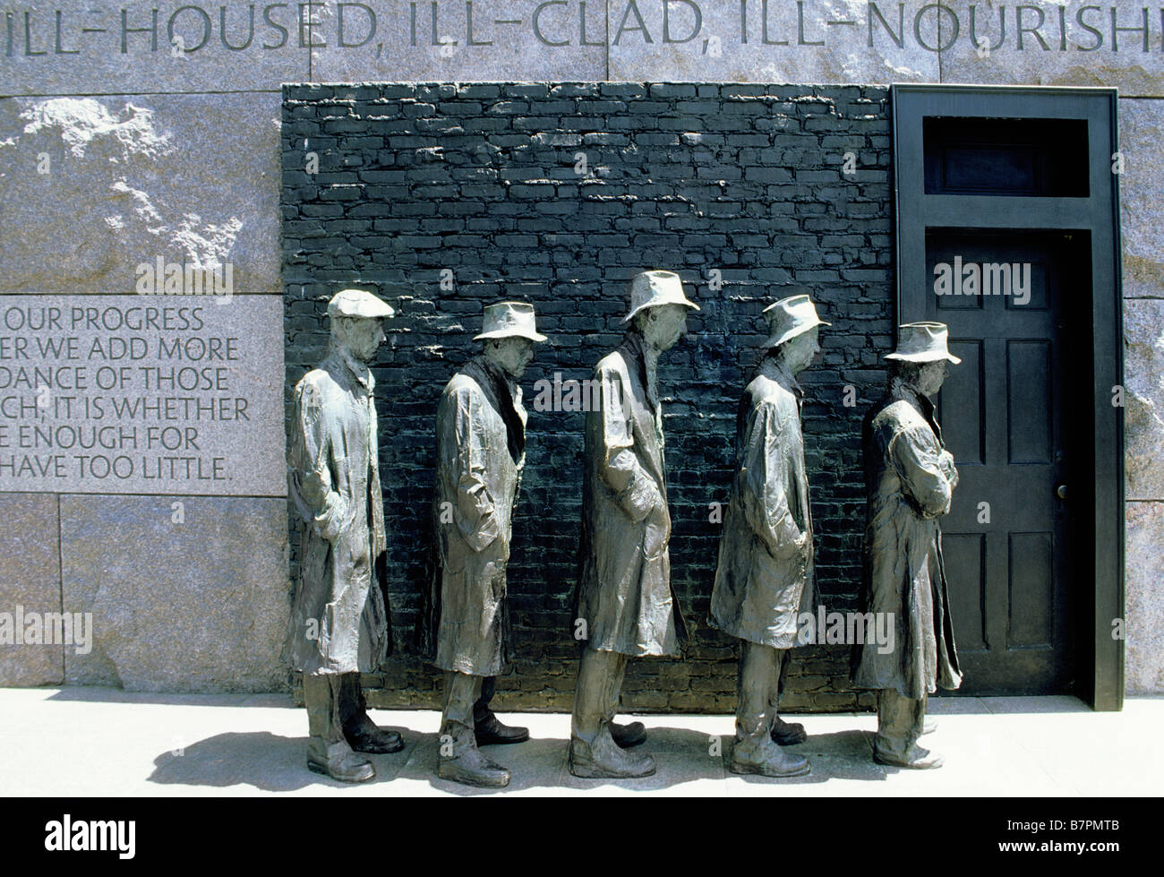 USA-Washington DC Franklin Delano Roosevelt Memorial Sculpture Hungertuch Stockfoto