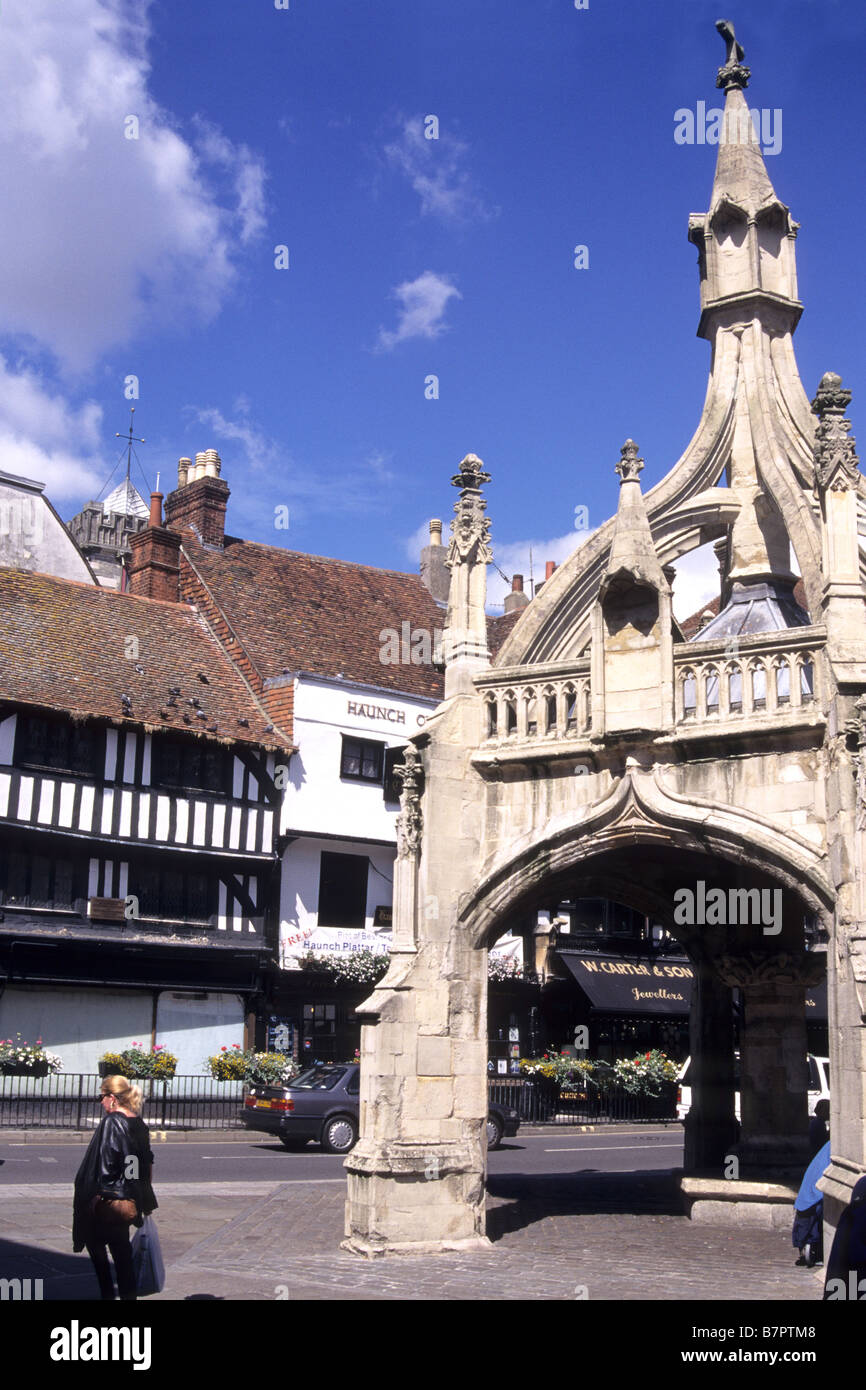 Marktplatz von Salisbury, Wiltshire, UK Stockfoto