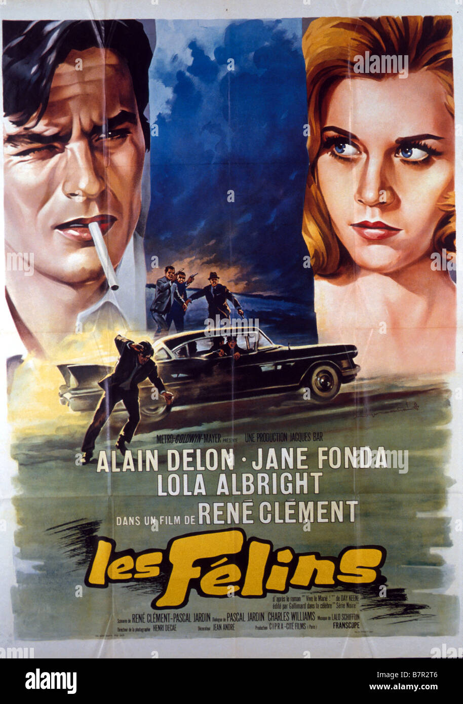 Les Félins Freude Haus Jahr: Frankreich 1964 - Regie: René Clément Alain Delon, Jane Fonda Film Poster (Fr) Stockfoto