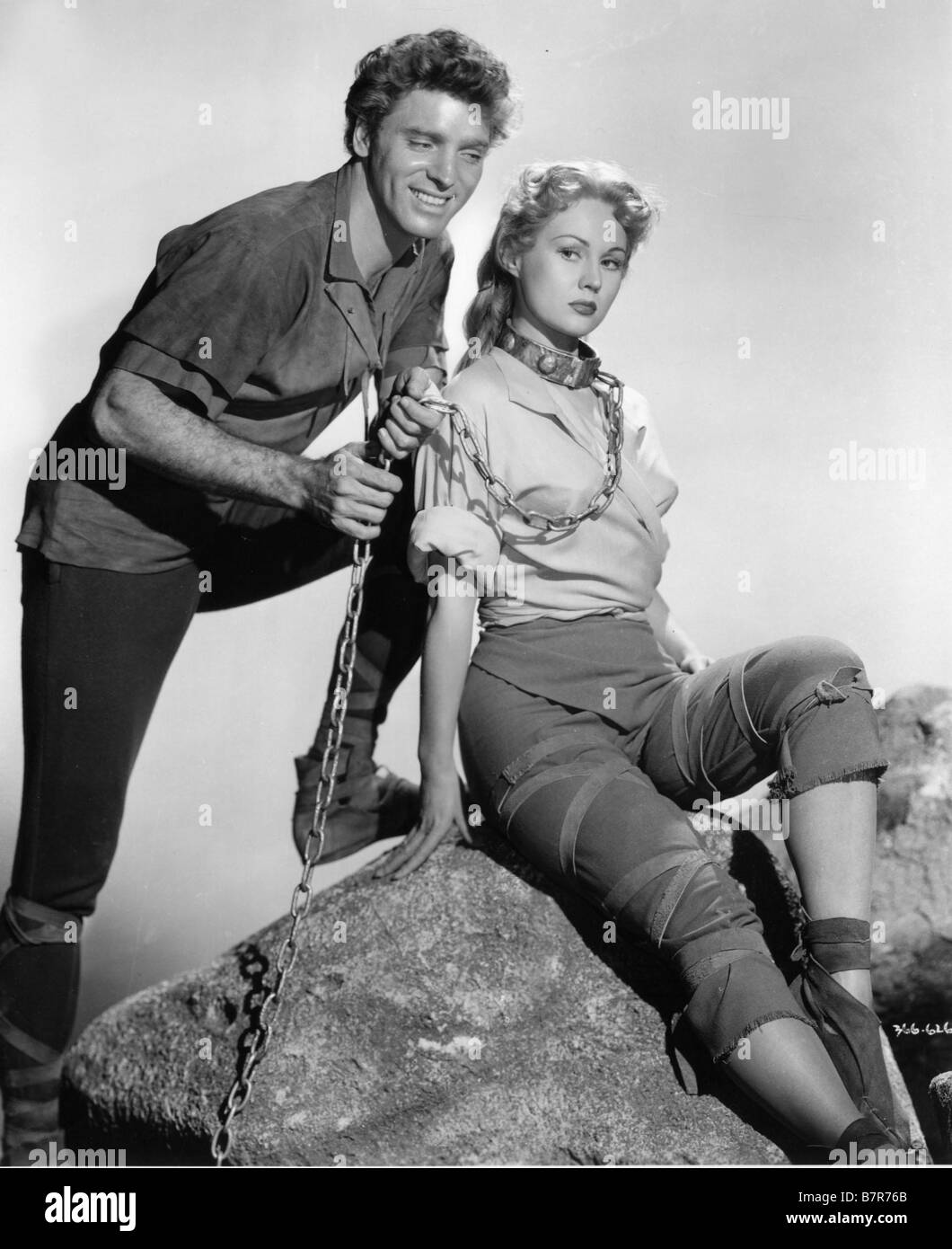 La Fleche et le flambeau DIE FLAMME UND DER PFEIL Jahr: 1950 USA Burt Lancaster, Virginia Mayo USA: 1950 Regie: Jacques Tourneur herum Stockfoto