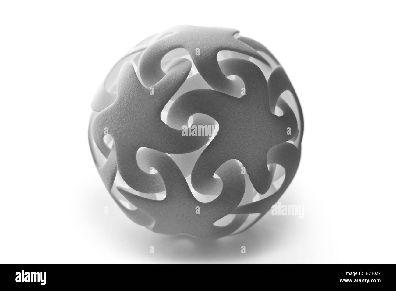 Eine Produktion von 3-dimensionalen Drucken einer modernen Skulptur (organisches Design). Stockfoto