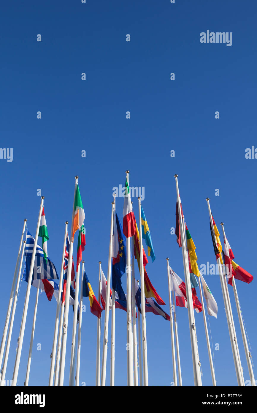 Europäische Union Flaggen Stockfoto