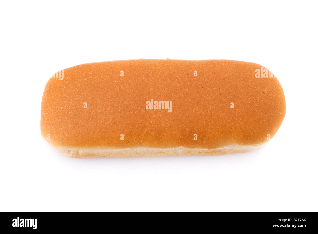Hot Dog Brötchen isoliert auf weißem Hintergrund Stockfoto