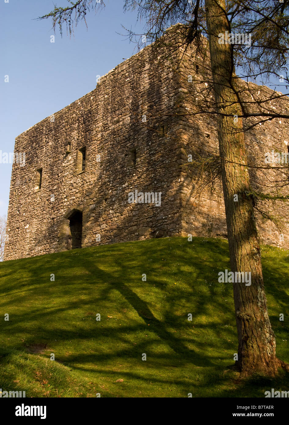 Lydford Schloß, Lydford Devon, nationale Vertrauen genommen von der Straße nicht auf nt-Eigenschaft Stockfoto