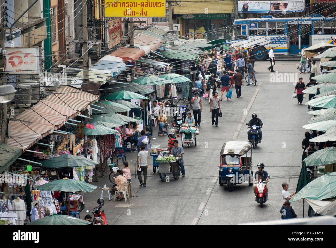 Banglamphu tägliche Straßenmarkt Phra Nakorn Bezirk in Bangkok Zentralthailand Stockfoto