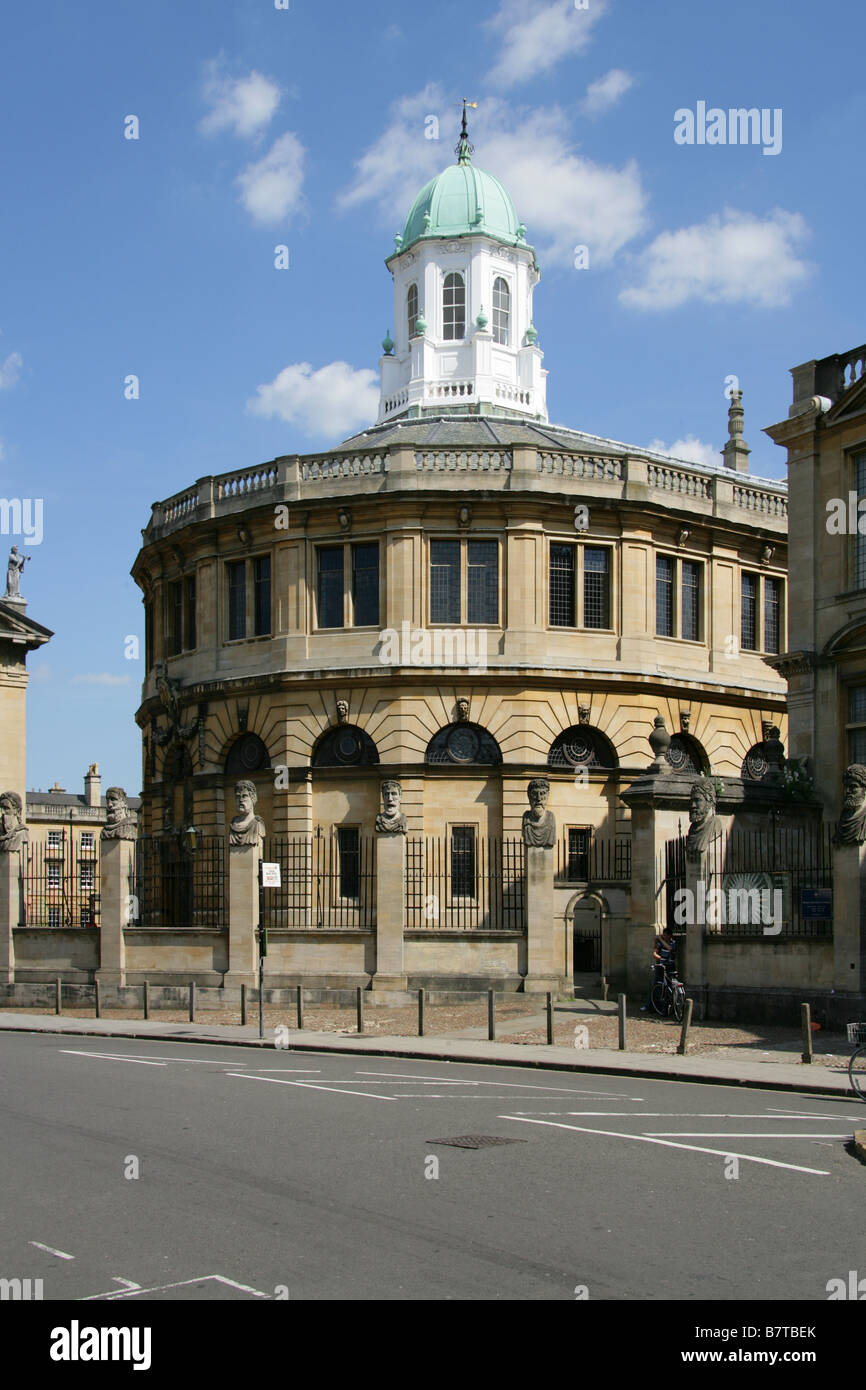 Das Sheldonian Theatre, Oxford University, Oxford, Oxfordshire, Vereinigtes Königreich Stockfoto