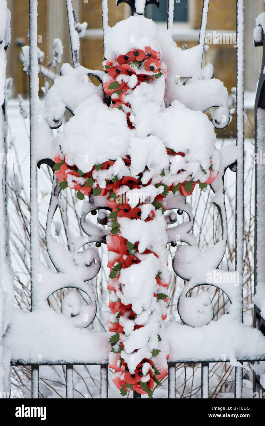 Walpole Park bedeckt im Februar Schnee Ealing London W5 Vereinigtes Königreich Stockfoto
