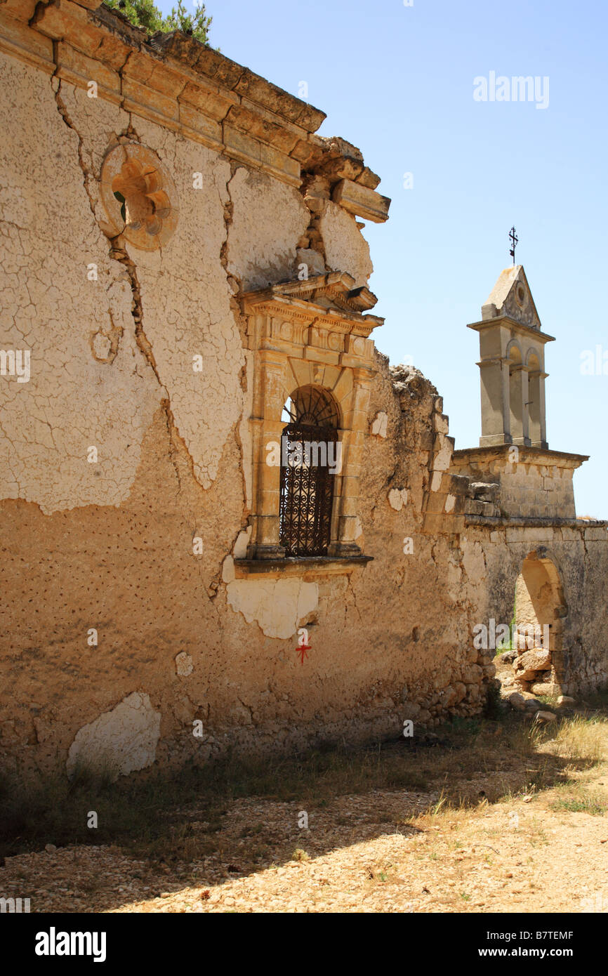 Alte Ruinen von Sassia Kloster Kefalonia Griechenland Stockfoto