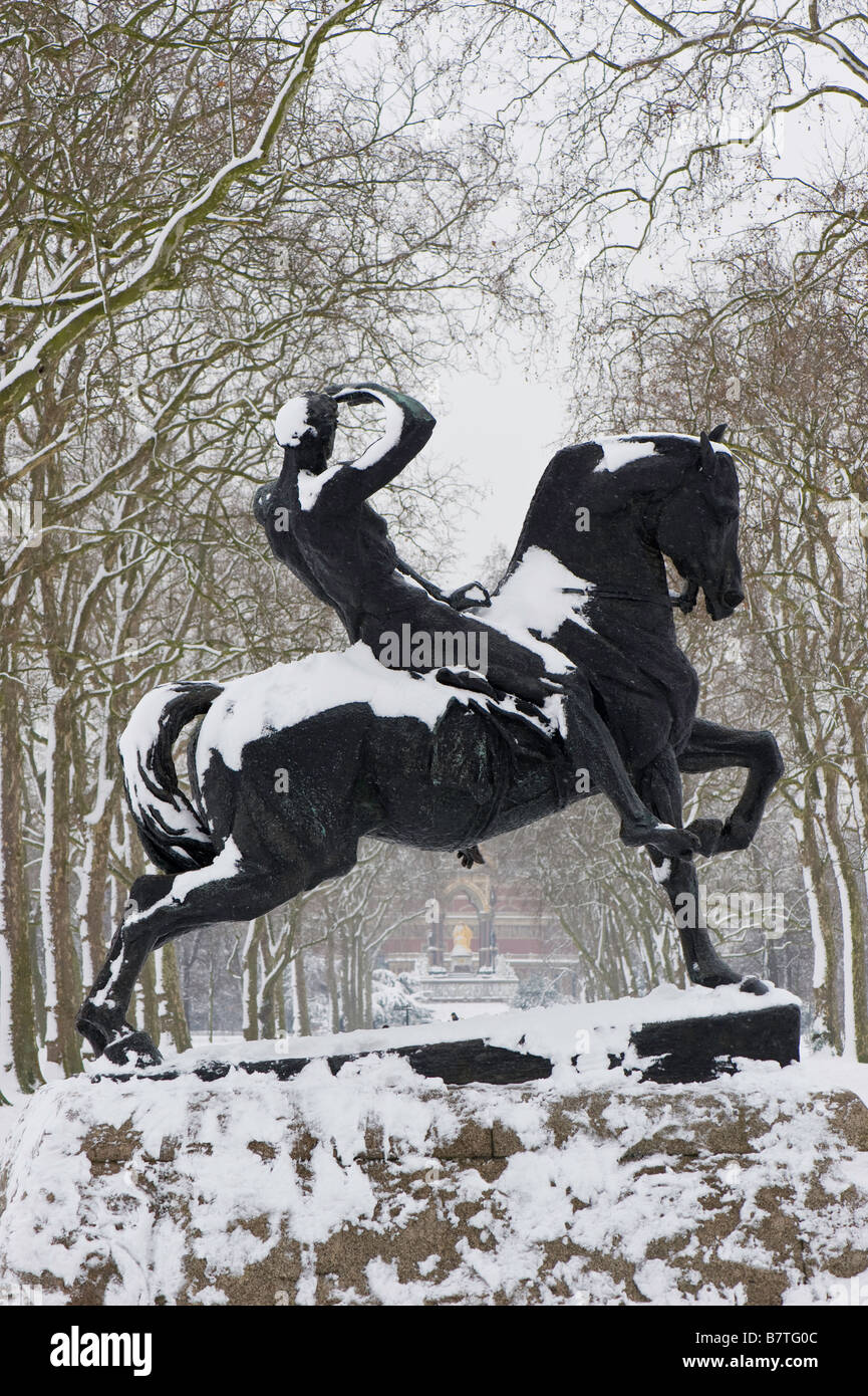 Kensington Gardens Februar verschneiten SW7 London Vereinigtes Königreich Stockfoto