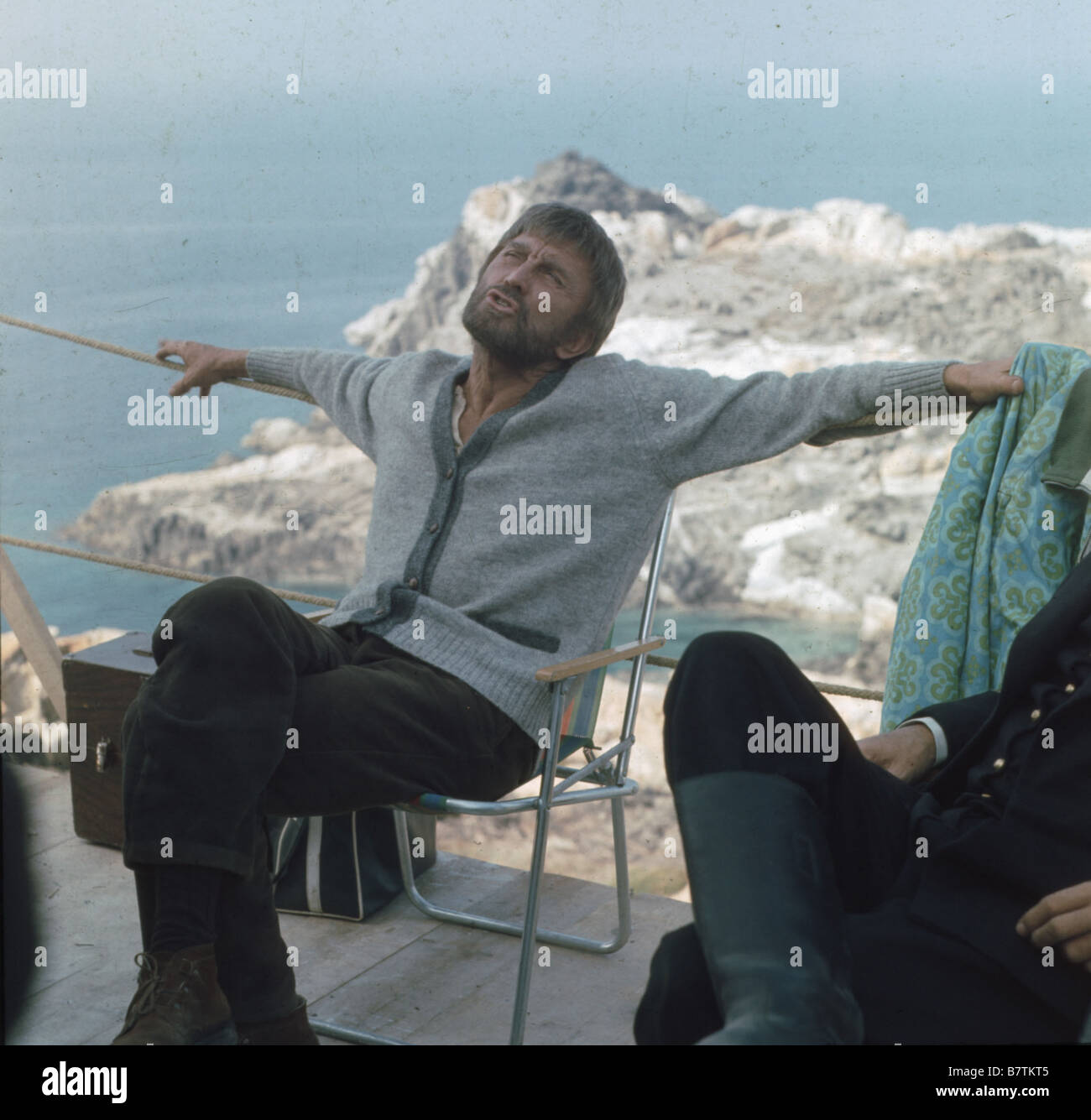 Das Licht am Ende der Welt Jahr: 1971 USA Regie: Kevin Billington Kirk Douglas auf dem Set Stockfoto