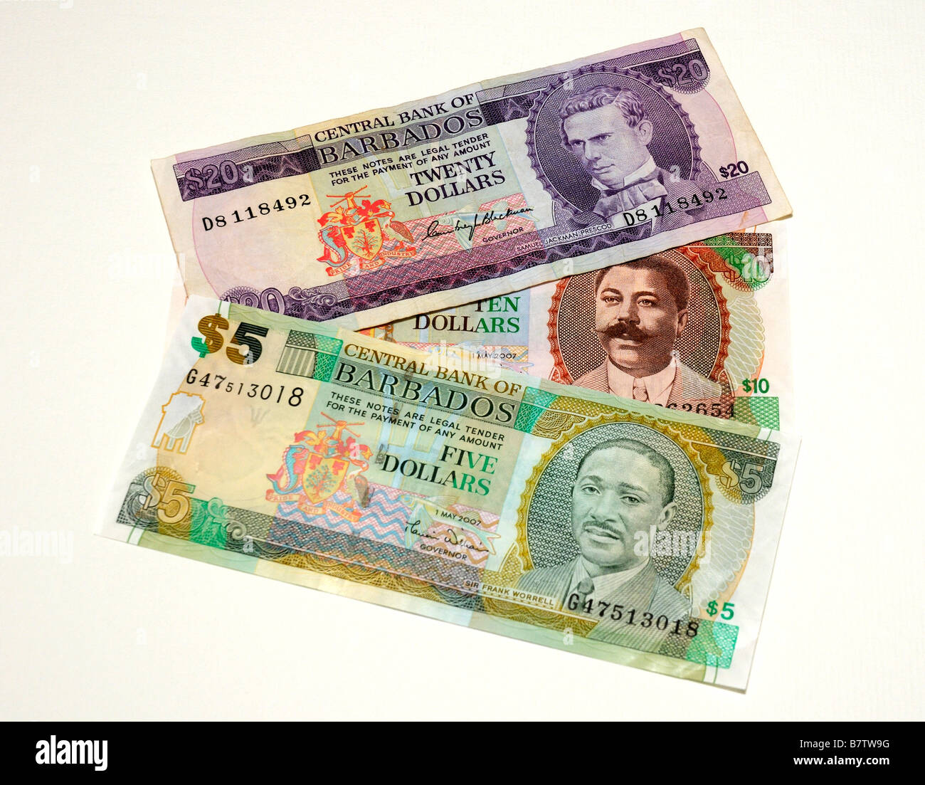 Barbados-Banknoten Stockfoto