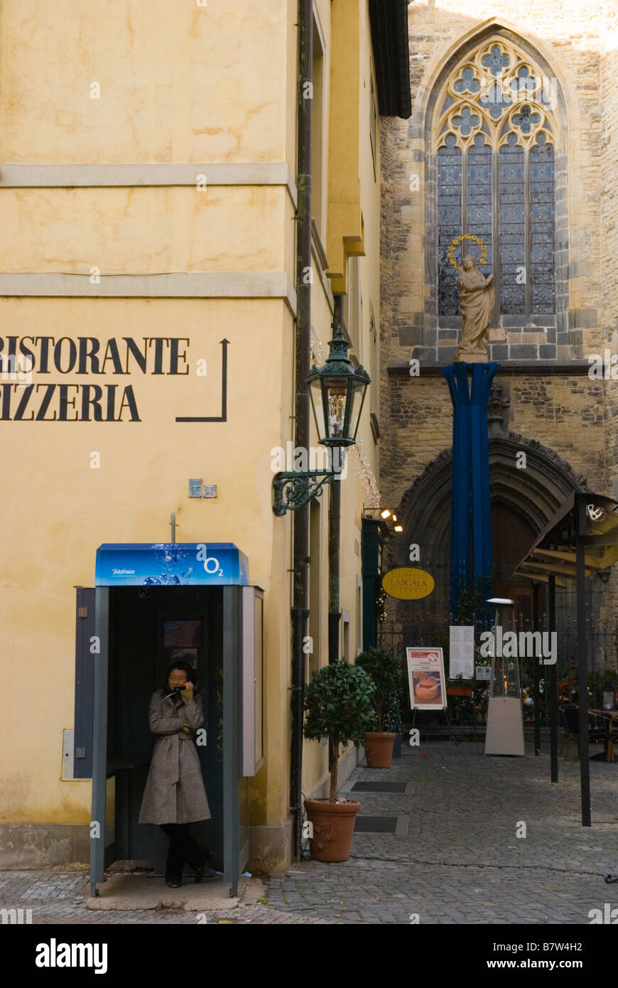 Telephonebox Celetna Straße im alten Stadt Prag Tschechische Republik Europa Stockfoto