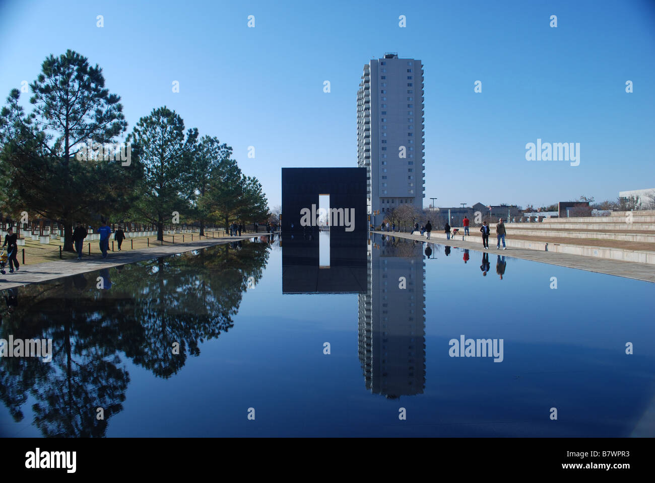 reflektierenden Pool Oklahoma City Bombardierung Gedenkstätte USA Stockfoto
