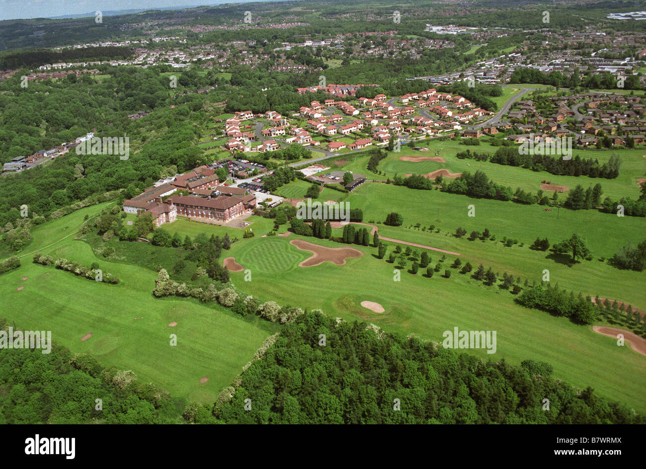 Luftbild von Telford Golf und Spa Club in Shropshire, England Stockfoto