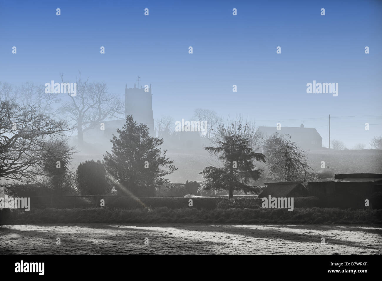 Frühen Morgen bei Sonnenaufgang über Farmland "North Norfolk" Great Britain Stockfoto