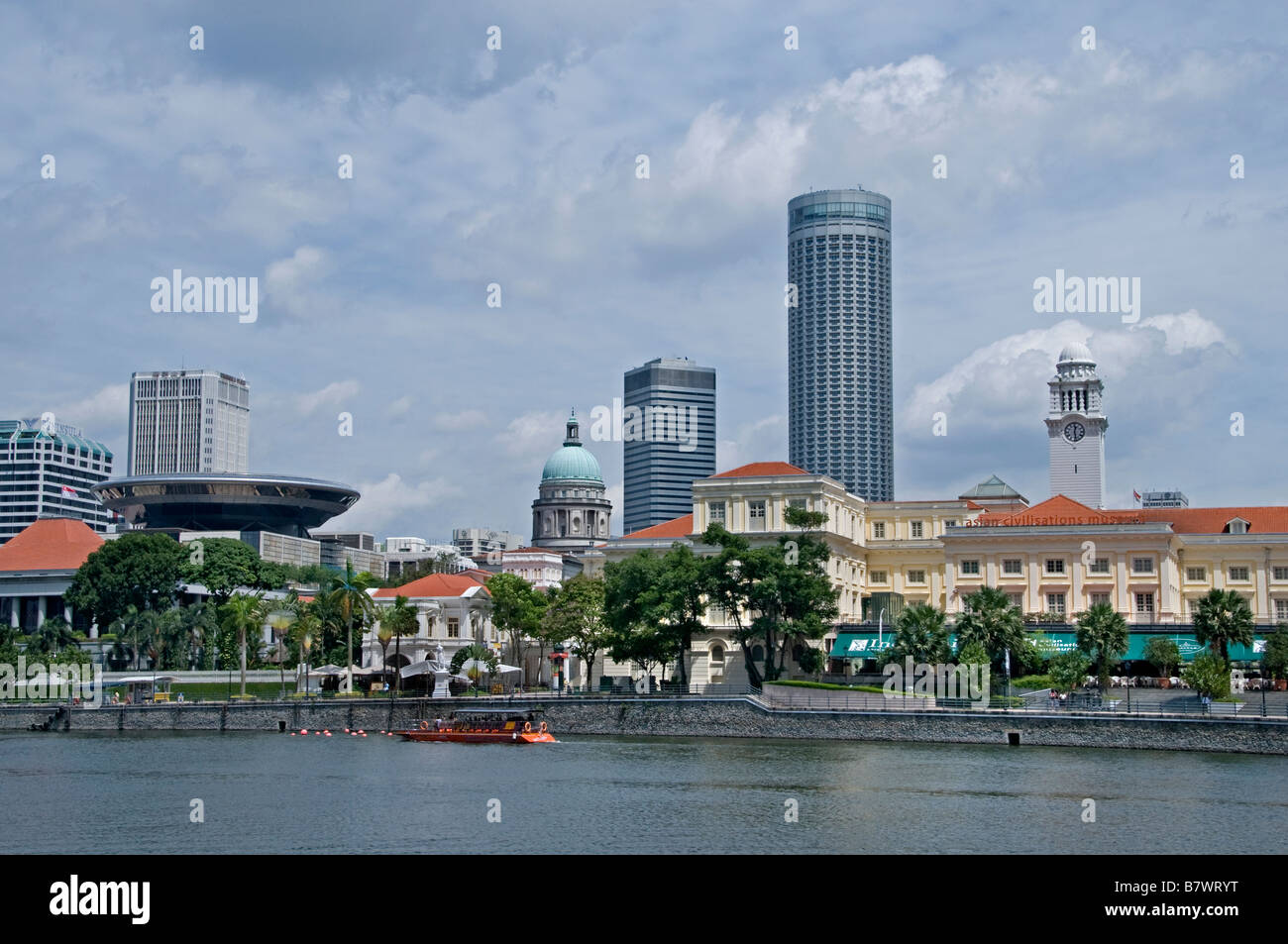 Singapur River kolonialen Stadtteil Raffles Landing Site Norden Boot Kai Stockfoto