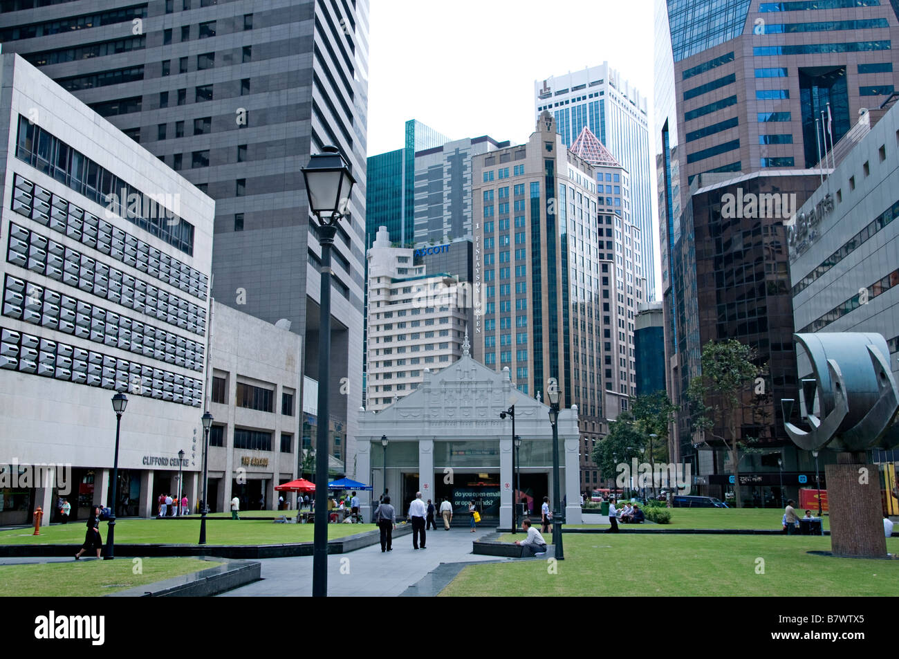 Raffles Hotel Singapore CBD high-Rise Bürohaus finanzielle Bank Handelszentrum Stockfoto