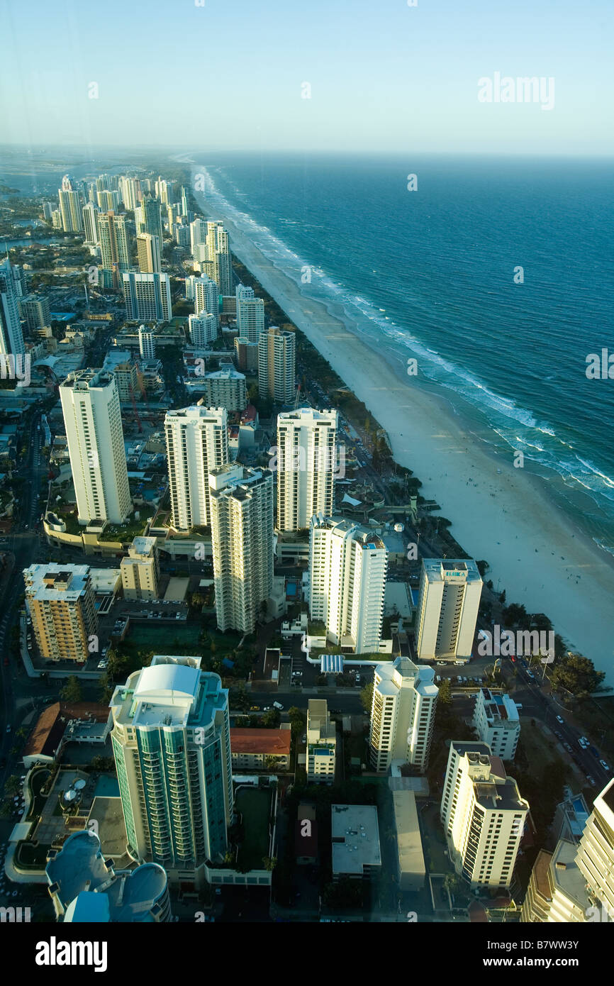 Ansicht von Surfers Paradise von der Spitze des Q1 Gebäude Gold Coast Australien Stockfoto