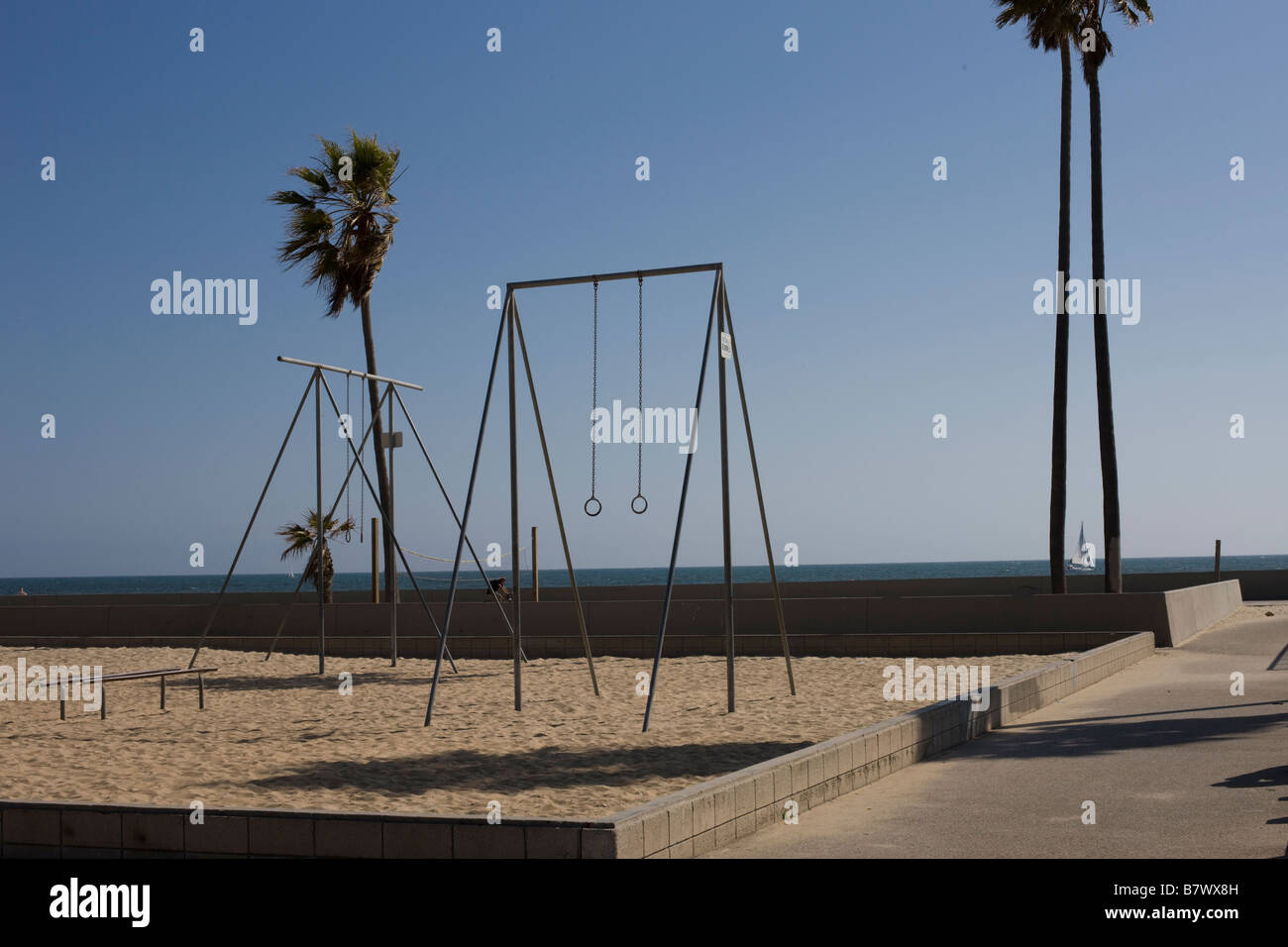 Mucsle Strand Fitnessgeräte auf Venice Beach Kalifornien USA Stockfoto