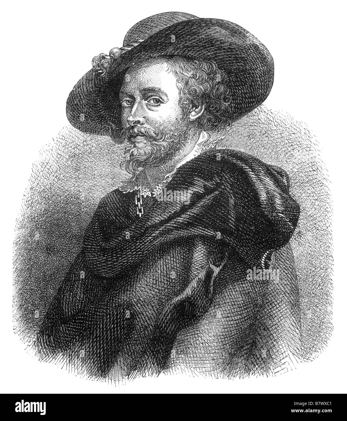 Sir Peter Paul Rubens Porträt Illustration Stockfoto